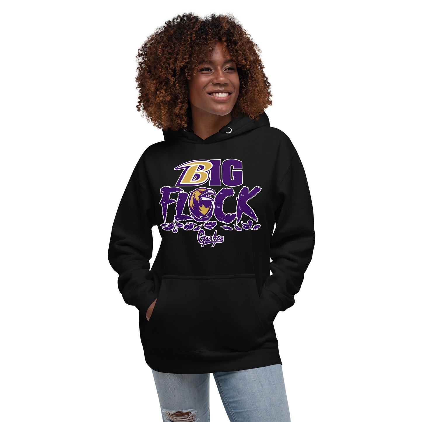 Black and Purple Big Flock GasApe Hoodie