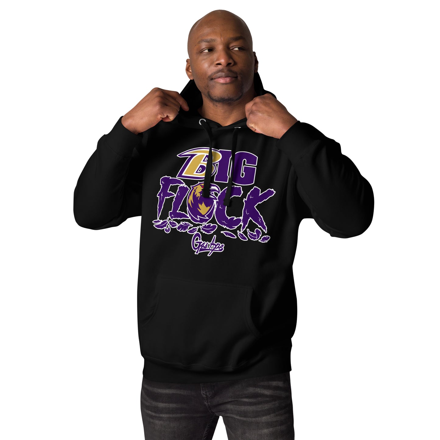 Black and Purple Big Flock GasApe Hoodie