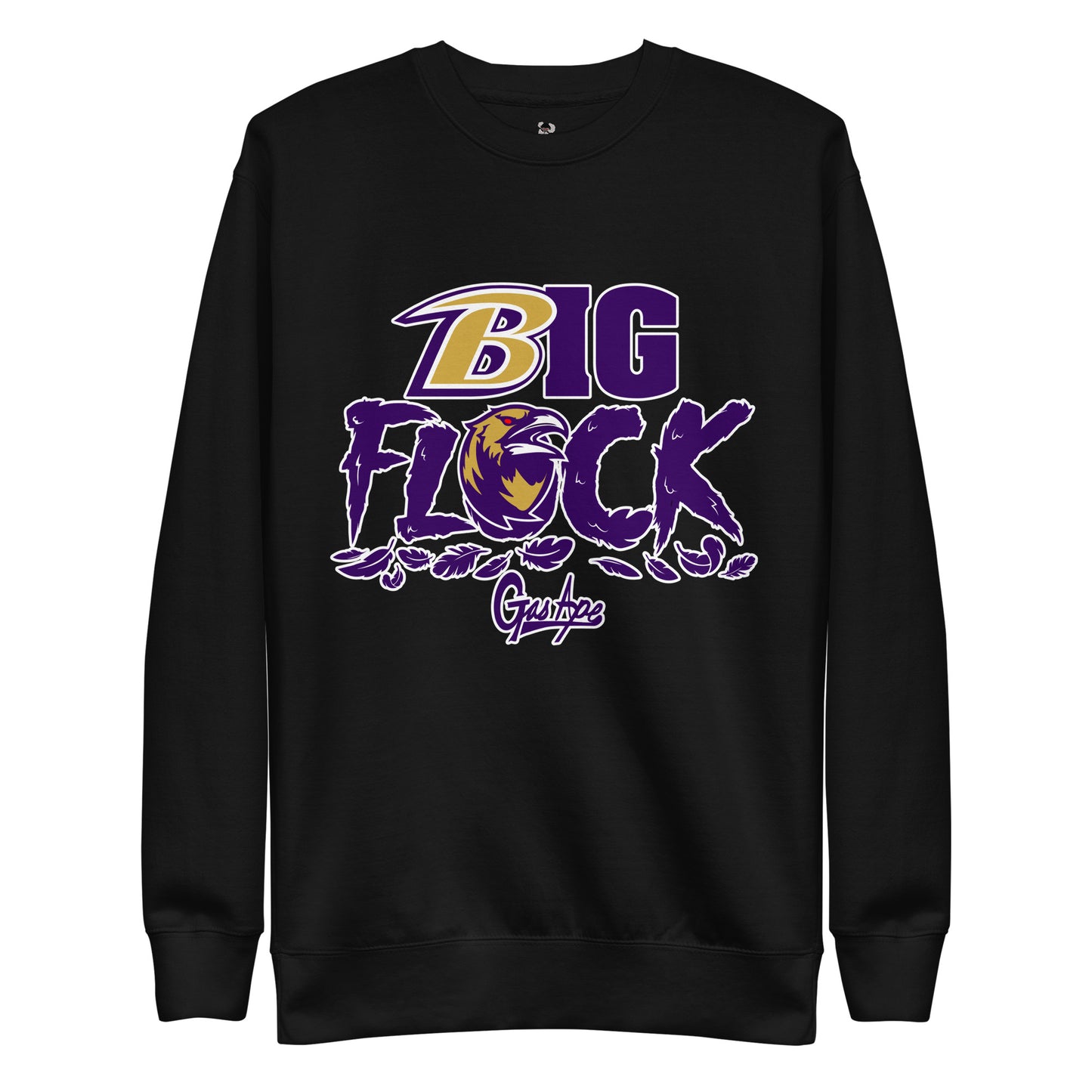 Black and purple GasApe Big Flock Sweatshirt