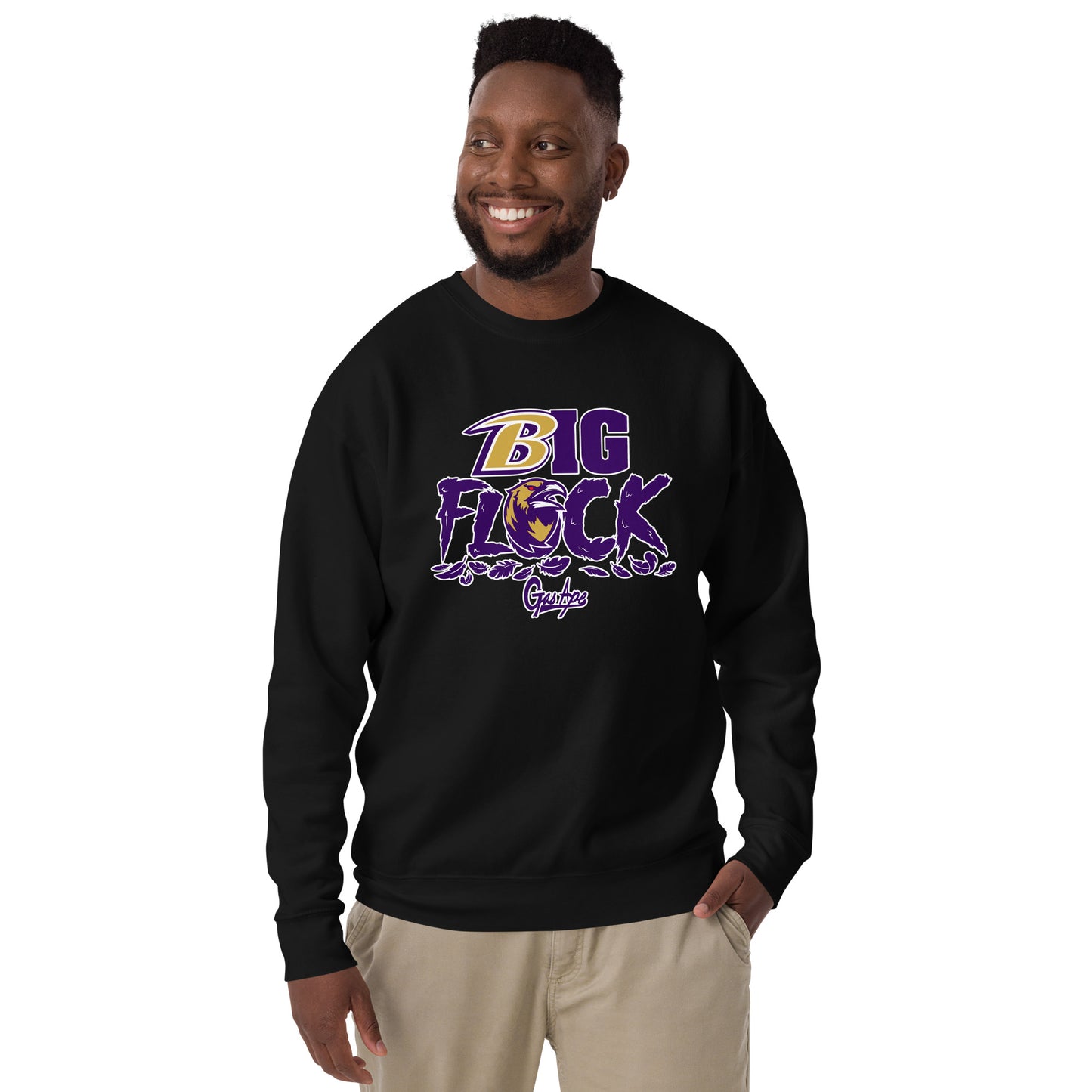 Black and purple GasApe Big Flock Sweatshirt