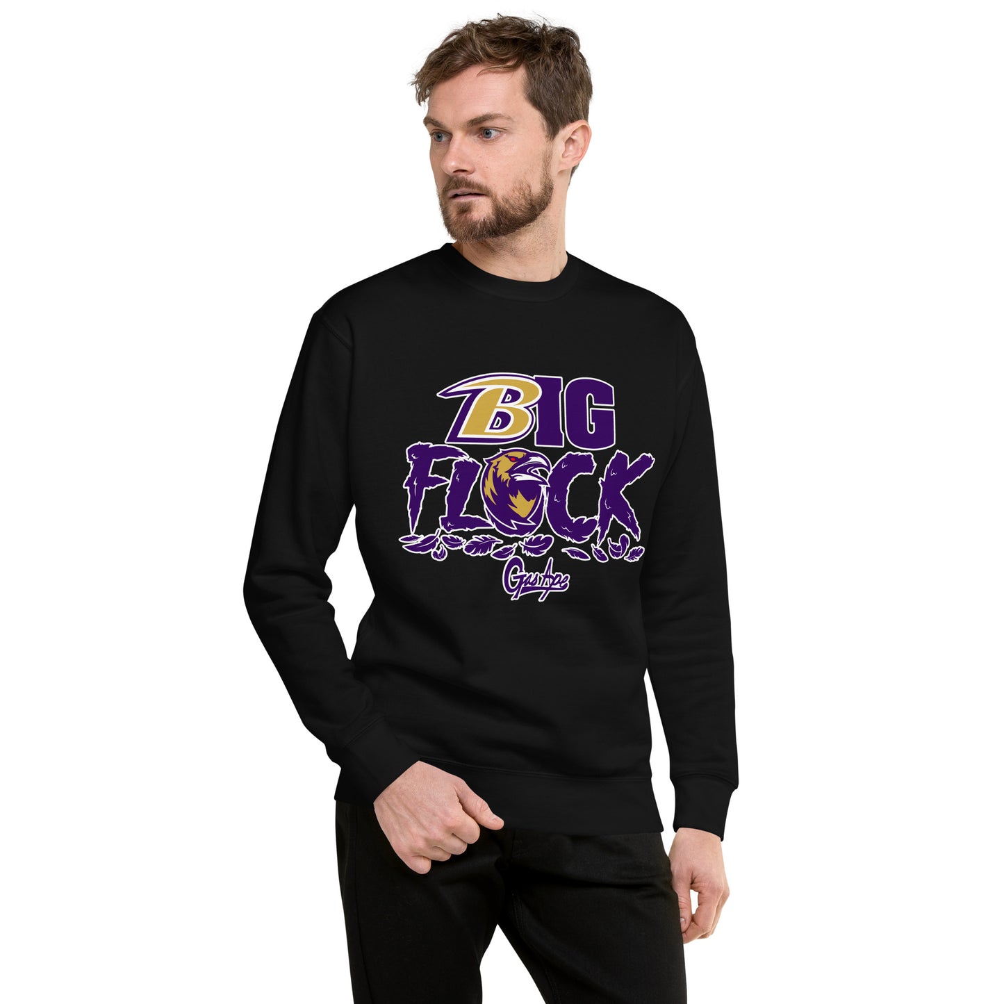Black and purple GasApe Big Flock Sweatshirt